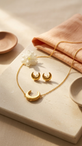 Moon Necklace & Earrings