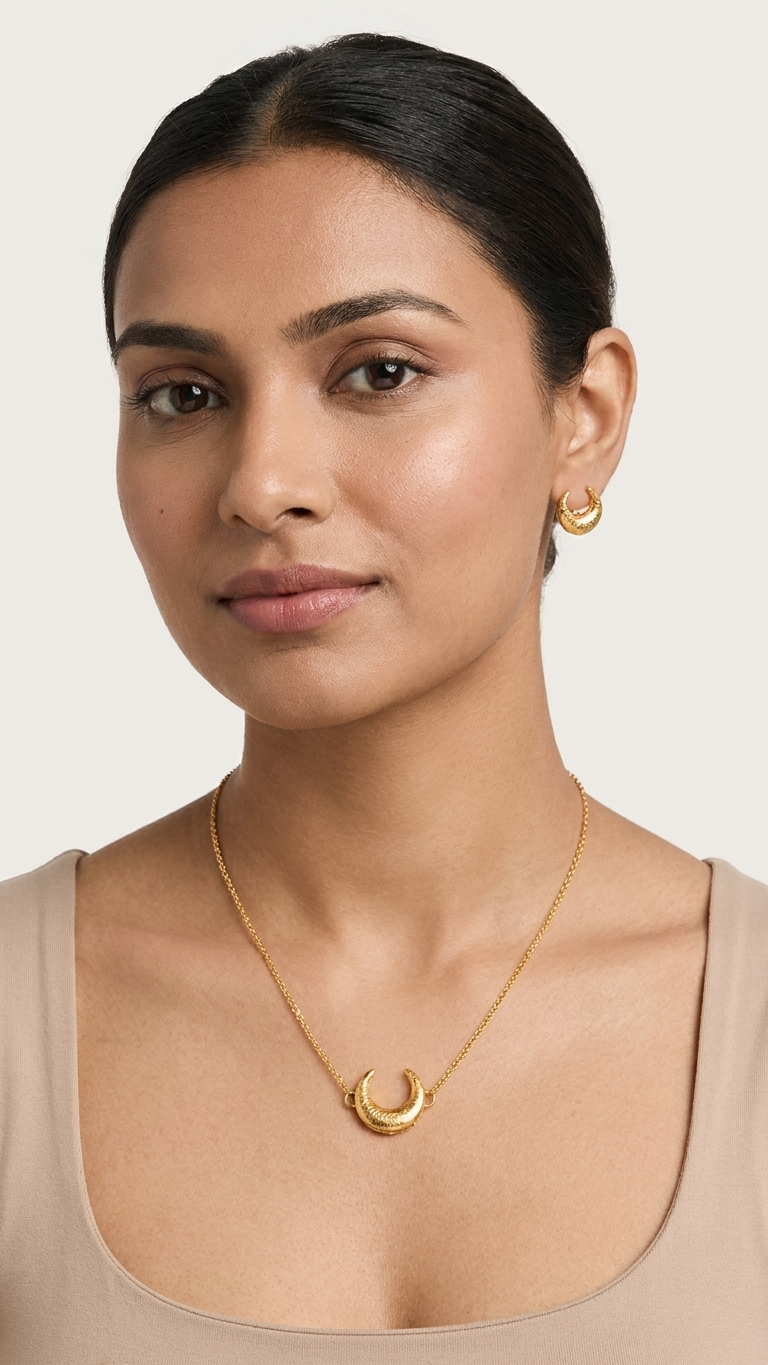 Moon Necklace & Earrings