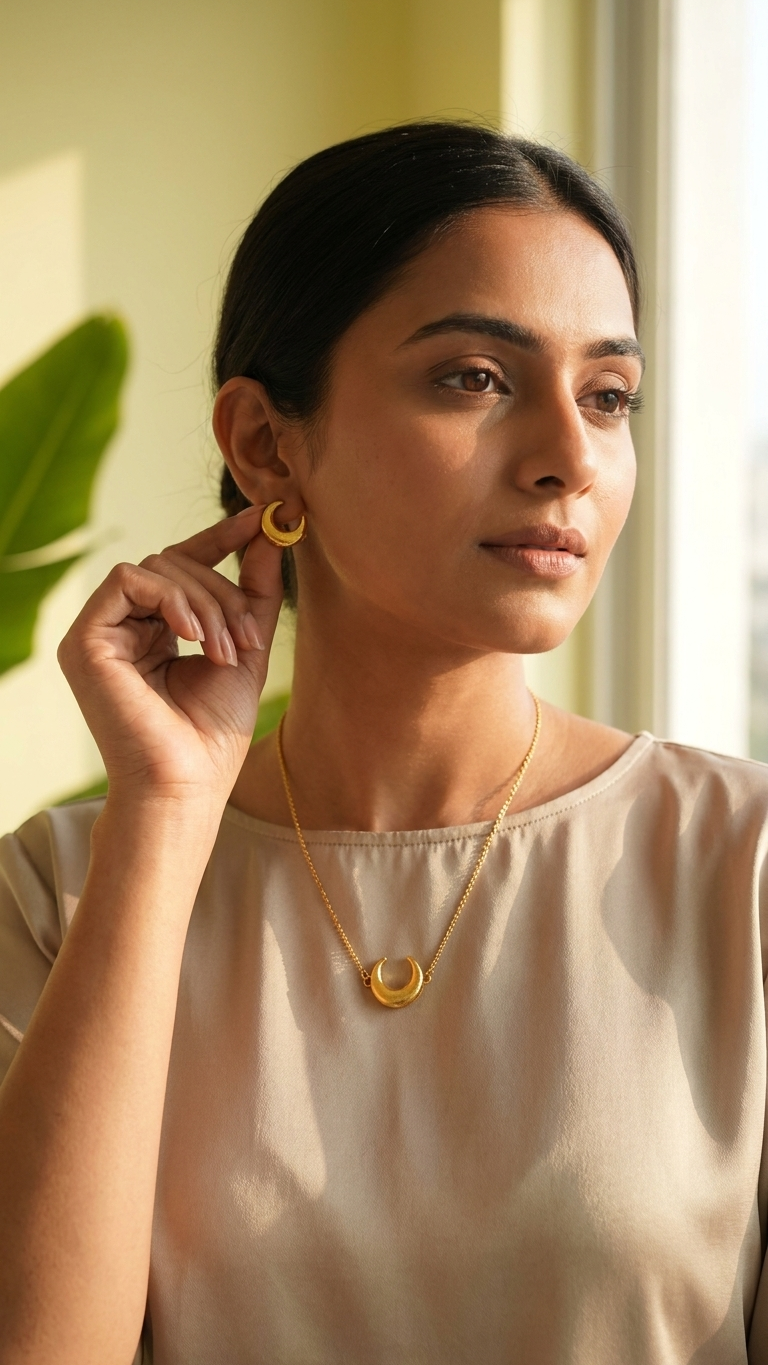 Moon Necklace & Earrings